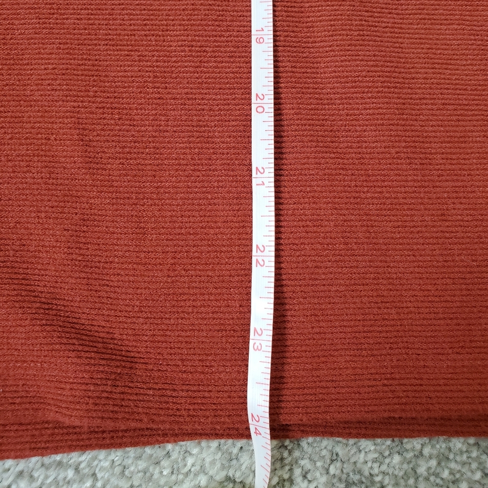 Nine West ribbed pleated long sleeves top, small, rust/ brown - Picture 6 of 8